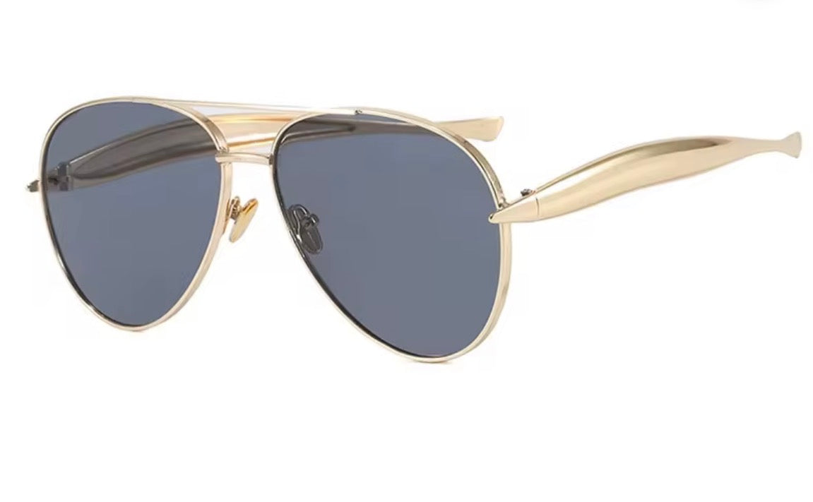 Oversized Luxury Metal Pilot Frame Sunglasses